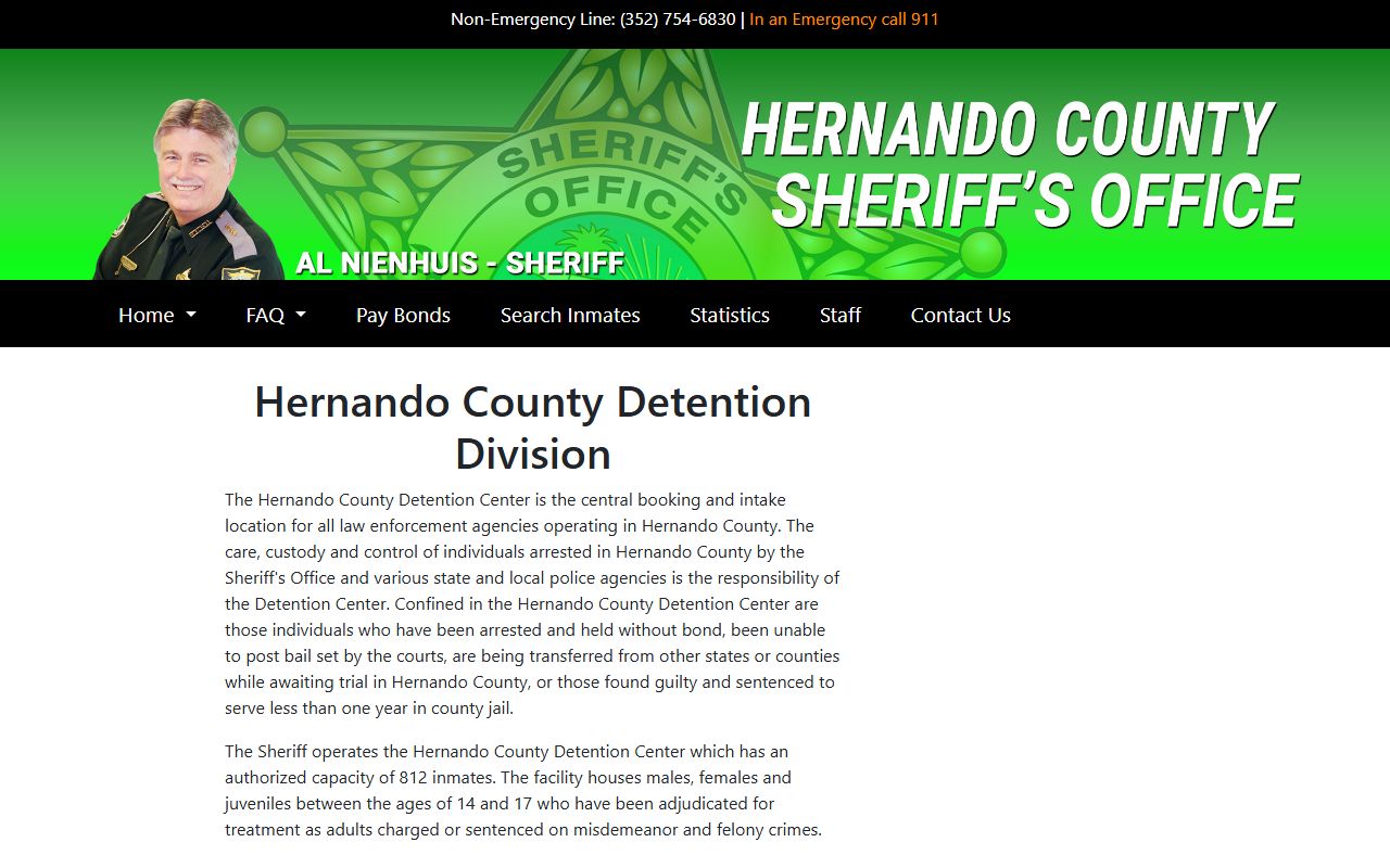 Hernando County booking reports jail page