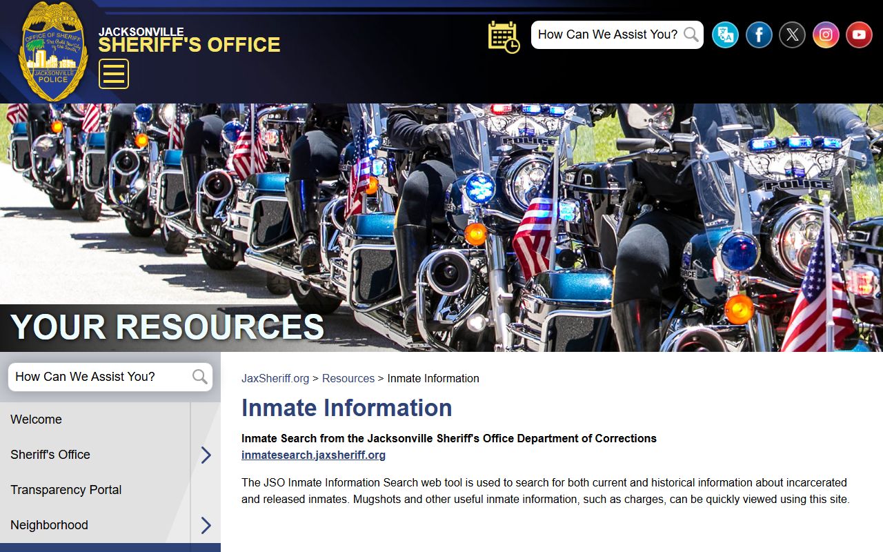 Jacksonville JSO inmate resources and booking reports